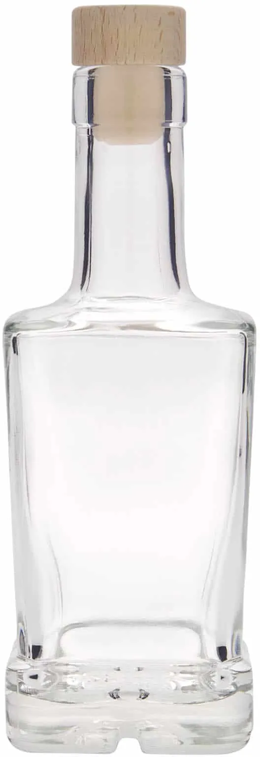 Bouteille en verre 250 ml 'Rene', carrée, col : liège