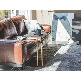 Yamazaki Beistelltisch, Schwarz, Metall, Echtholz, U-Form,L-Form, 35x55x35 cm, Wohnzimmer, Wohnzimmertische, Beistelltische