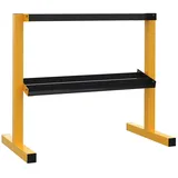 sportnow Hantelständer, 2-Stufige Kurzhantelablage, Hantelablage bis 270 kg Belastbar, Gewichtshalter für Gewichtheben, Krafttraining, Stahl, Gelb, Schwarz, 92,5 x 50,5 x 80,5 cm