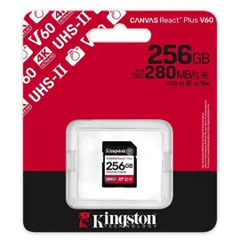 Kingston Canvas React Plus V60 256GB SDXC Speicherkarte 4K-UHS-II
