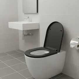 Relaxdays Toilettendeckel mit Absenkautomatik Anthrazit