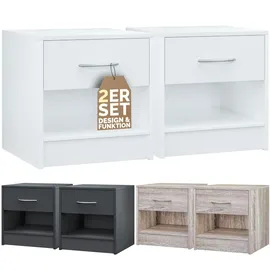 CASARIA Nachtschrank Kiel 41 x 39 x 28 cm Weiß
