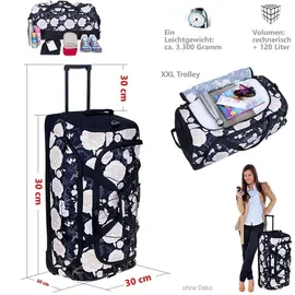 Elephant Gin Cruiser 4-Rollen 80 cm / 135 l schwarz/beige floral