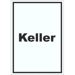 Keller Aufkleber mit Text hochkant A2 (420x594mm)