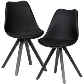 KADIMA DESIGN Esszimmerstuhl `Lund`: Modernes Holzstandbeine, Filzgleiter, in Schwarz, | Gr.: onesize