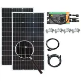 Gasolarxy 300w Balkonkraftwerk Komplett Steckdose Solaranlage 2 x 100 watt Solarpanel Photovoltaik