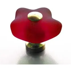 Möbelknauf Blume rot 36mm, rot matt