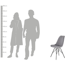 byLIVING Esszimmerstuhl RICA 2er Set, Cordbezug grau schwarz