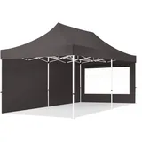 TOOLPORT  3x6m Stahl Faltpavillon, inkl. 2 Seitenteile, dunkelgrau - (59051)