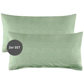 Esprit Home 2er Pack - Grün - 2teilig - Kopfkissenbezüge mit Esprit-Logo gestickt - Doubleface - farblich passend zur Bettwäsche HARP 40 x 80 cm in Grün