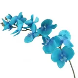 Yalulu 2 Stück Orchidee Künstliche Simulation Schmetterling Orchideen Blüte Blumen Hochzeit Haus Partei Home Deko (Blau)