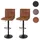 Mendler 2er-Set Barhocker HWC-B13 Polyester vintage hellbraun