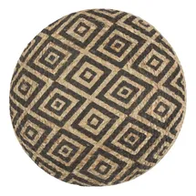vidaXL Sitzpuff Handgefertigt 45 x 30 cm Jute Schwarz