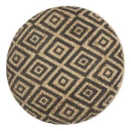 vidaXL Sitzpuff Handgefertigt 45 x 30 cm Jute Schwarz