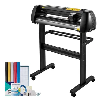 Vevor Vinyl Schneideplotter 720 mm SignMaster Bodenständer, Plottermaschine Schnittgeschwindigkeit 10–800 mm / s, Schnittkraft 10-500 g, Schrittmotor, fünf Vinylrollen, 16 MB, 13,5 kg, Schwarz, 95 x 52 106 cm