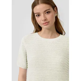 QS Kurzarmpullover creme M