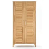 Home Affaire Kleiderschrank »Modesty II«, aus massivem Kernbuchenholz, in unterschiedlichen Schrankbreiten, beige