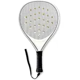 Padel Tennis Schläger – Komplettset für Anfänger – ABS-Rahmen mit Löcher-Netz für optimale Stoßdämpfung, In Weiß