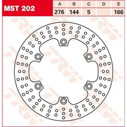 TRW Lucas Brake schijf MST202, stijf