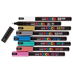 POSCA Metallic-Marker, extra fein, PC1MR, 8 Stifte