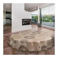 Laro Rund 140 cm Wachstuchtischdecke Tischdecke Abwaschbar PVC Mandala