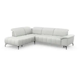 sit&more Ecksofa Cool L-Form, wahlweise mit Kopfteilverstellung und Vorziehsitz motorisch grau