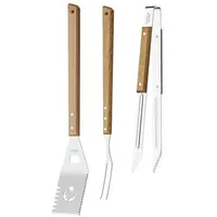 Tramontina Grillbesteck Set 3-teilig Holz silberfarben