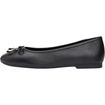 Tommy Hilfiger Damen Ballerinas Smooth Ballet aus Leder, Schwarz (Black), 37