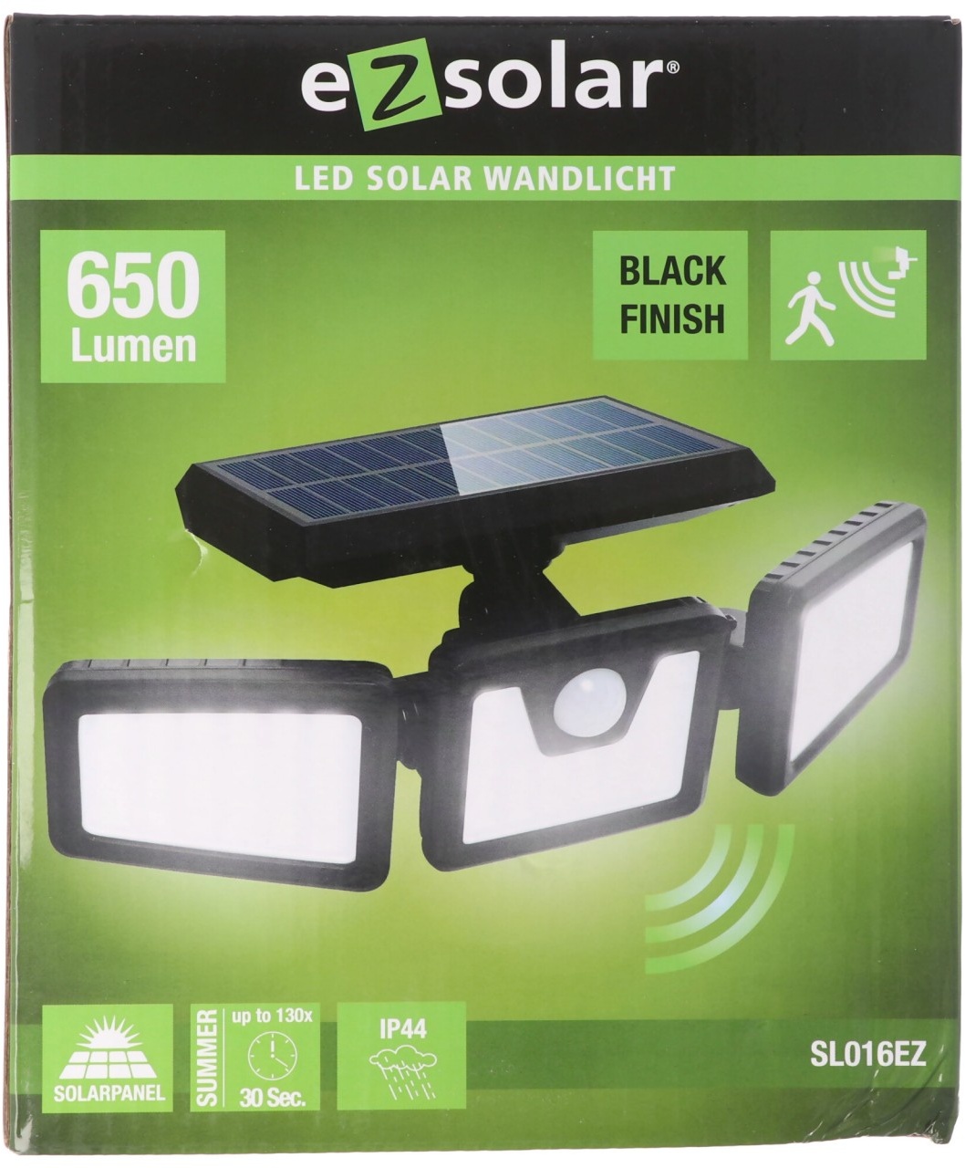 LED-Solar Arbeitslicht LED Solar Sensor Wandlicht 650 Lumen