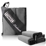 Linlook Microfaser Handtücher 100x50cm 2 Stück - Schnelltrocknend und Kompakt Sporthandtuch Fitness Handtuch Reisehandtuch für Camping Gym Sport Travel Yoga