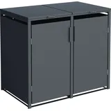 DEGAMO Mülltonnenbox MÜNCHEN 132x80x116cm für Tonnen 120 und 240 Liter, Stahl anthrazit