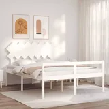 Seniorenbett Mit Kopfteil 140x200 Cm Weiß Massivholz