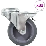 vidaXL 32 Stk. Lenkrollen mit Rückenloch 75 mm