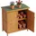 Relaxdays Gartenschrank, aufklappbares Dach, Holz, Dunkelgrün,Hellbraun