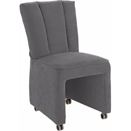 exxpo - sofa fashion Sessel Costa Hochlehnsessel mit Rollen 52 x 95 x 71 cm grau