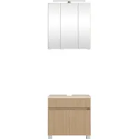 WELLTIME Badmöbel-Set »Eixo«, 60 cm breit, Badmöbel mit LED-Beleuchtung