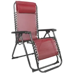 Lex Relax Sessel m. Kopfkissen Gartenstuhl Gartenmöbel Liegesessel verstellbar schwarz/rot : Schwarz/Rot
