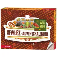 ROTH BIO-Gewürz-Adventskalender gefüllt mit 24 hochwertigen Kräutern und Kochbuch zum Kochen im Advent, Gewürzmischung-Kalender für die Advent...