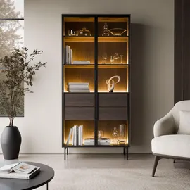 lookway Vitrine LINEA LOFT 82 x 39 x 195 cm Schwarz