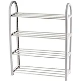 Schuhregal Schuhbank Metall grau 65x50x19 cm Schuhschrank Schuhständer Regal
