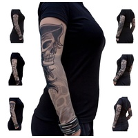 Oblique-Unique® Nylon Tattoo Ärmel - Totenkopf - Skull - Einzeln oder als 6er Set (the death)
