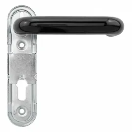 Hörmann FS Drückergarnitur D-110 Kurzschild für BB/PZ schwarz PPN (Feuerschutz-Drückergarnitur für Feuerschutztür/Mehrzwecktür H8-5 / Quadro/MZ) 545970