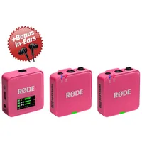 RØDE Microphones RØDE Mikrofon-Funksystem Wireless GO Gen 3 Pink + Bonus In-Ear Kopfhörer, Mikrofon