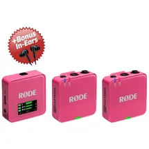 RØDE Microphones RØDE Mikrofon-Funksystem Wireless GO Gen 3 Pink + Bonus In-Ear Kopfhörer, Mikrofon