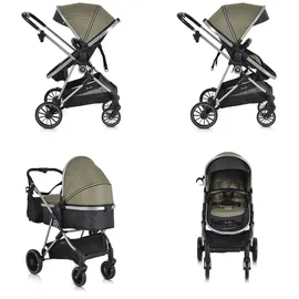 Moni Kombikinderwagen 2 in 1 Kali 22 kg umbaubar, Korb, Getränkehalter, Tasche grün