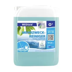 MEDIzid® O1 Mehrzweckreiniger, breites Spektrum, Umweltschonender, oberflächenaktiv wirkender Alkohol-Unterhaltsreiniger, 10 Liter - Kanister