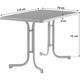 Sieger Boulevard-Klapptisch mit mecalit-Pro-Platte 115 x 70 x 72 cm graphit/schieferdekor anthrazit