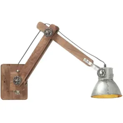 vidaXL Wandleuchte Industrie-Stil Silbern Rund E27