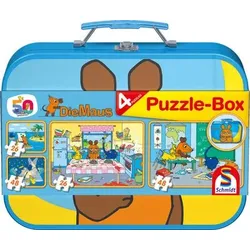 SCHMIDT SPIELE 55597 Kinderpuzzle-Box, 2 x 26, 2 x 48 Teile - Die Maus