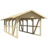 SKANHOLZ Skan Holz Carport Schwarzwald mit Dachschalung 424 x 772 cm Natur